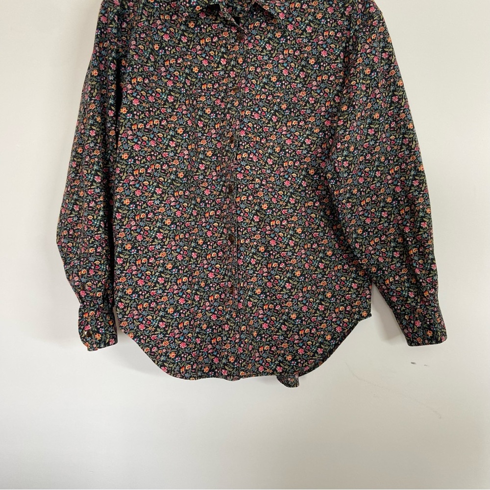 Liz Sport Shirt Button Up Ditzy Floral Print Long Sleeve - Picture 6 of 12